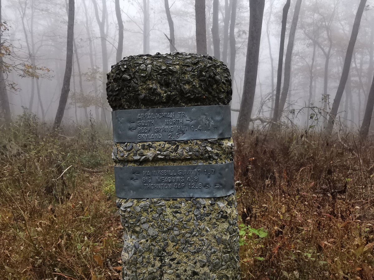 Wegweiser am Appalachian Trail 
