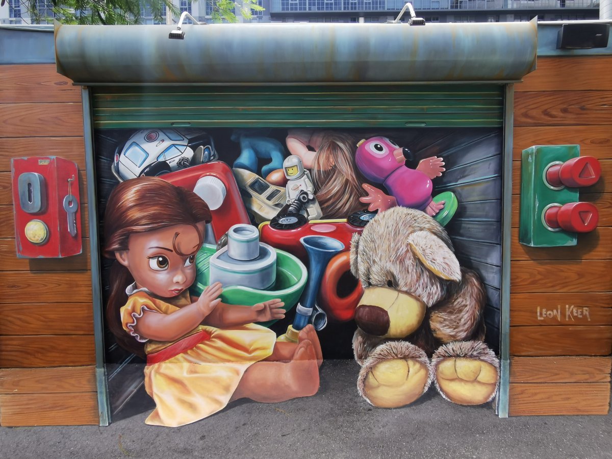 Perspektivisches Kunstwerk im Wynwood Art District