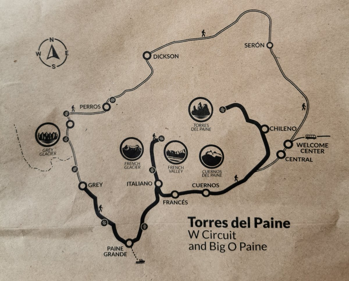 Schematische Karte des Parks