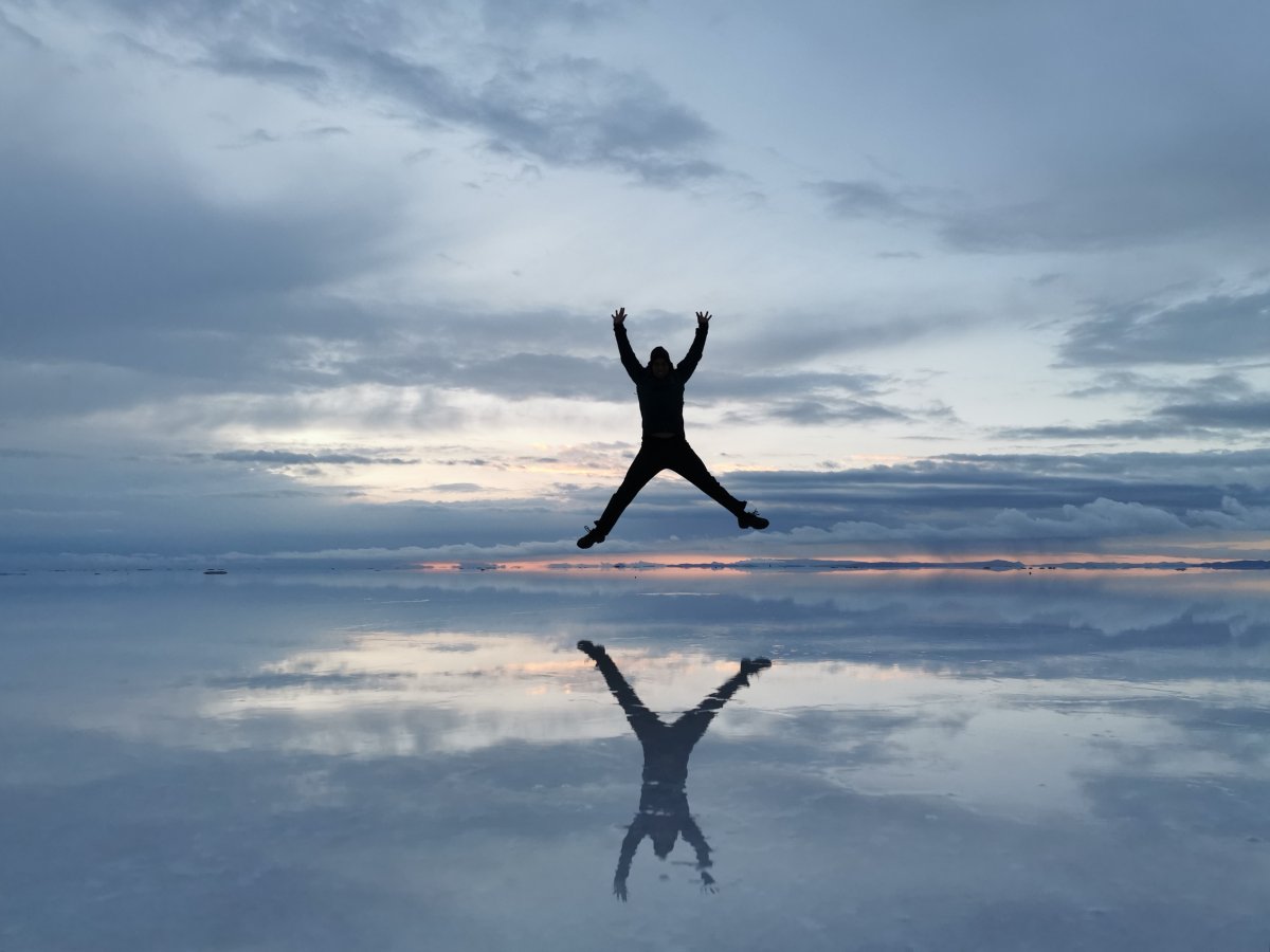 Spiegeleffekt im Salar de Uyuni