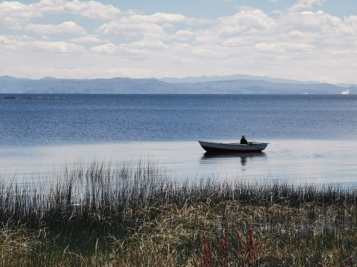 Fischer im Lago Titicaca